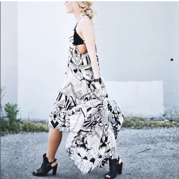 Free People La Mar Hi Lo Maxi Racerback Dress w Pockets OVERSIZE Small - Picture 14 of 14